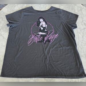 Betty Page The Vinyl Icons Women's Short Sleeve T-shirt Gray‎ Size L XL